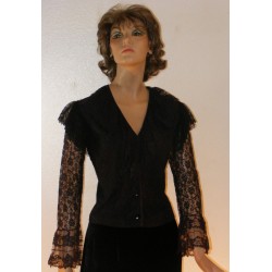 1970's All Lace Blouse with Ruffles L XL from Mode O'Day