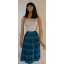 Vintage 1980's Green Plaid, Pleated Skirt - Karen Scott