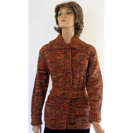 Vintage 1970's Cardigan Sweater with Belt
