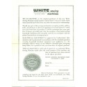 Vintage White Sewing Machine Warranty - White