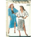 80s Womens Drop Waist Skirt & Jacket - New Look No. 6860