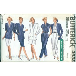 Vintage Womens Wardrobe Sewing Pattern - Skirt Jacket Shirt Pants Shorts - Butterick No. 3933