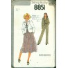 1970s Sewing Pattern Womens Suit Jacket Skirt & Pants - Simplicity No. 8851