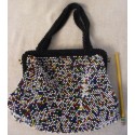 Vintage Bead Purse - Multicolor Honeycomb Handbag