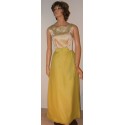 1960's Chartreuse Evening Gown Sleeveless - Sheath 