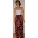 Vintage 1970's Women's Maxi Skirt - Blue and Colorful