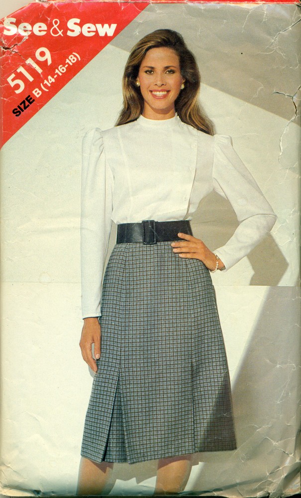 Butterick Skirt & Blouse Pattern A-line 80s - Angel Elegance Vintage