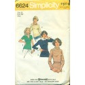 Vintage Womens Shirt Sewing Pattern Knits - 1970s Simplicity No 6624