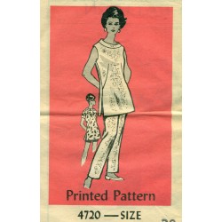 Vintage Womens Tunic Pants Dress Sewing Pattern - Anne Adams XLarge