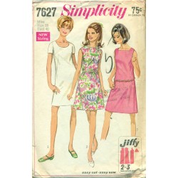1960s Womens A-Line Day Dress - Simplicity No. 7627