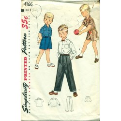 1950s Boys Shirt, Pants & Shorts Sewing Pattern - Simplicity No. 4166