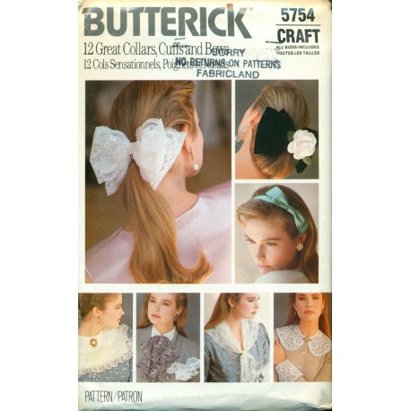 Retro Collars, Cuffs & Bows Sewing Pattern - Butterick No. 5754