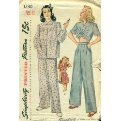 Womens Pajamas Sewing Pattern & Midriff Top - Simplicity