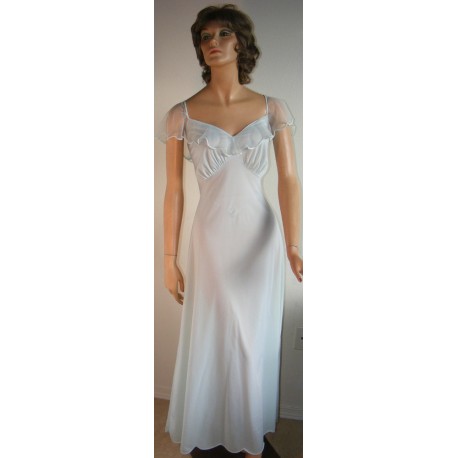 Long Nightgown Blue Negligee Romantic