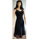 Black Full Slip Lacy Under Dress 1940s 1950s