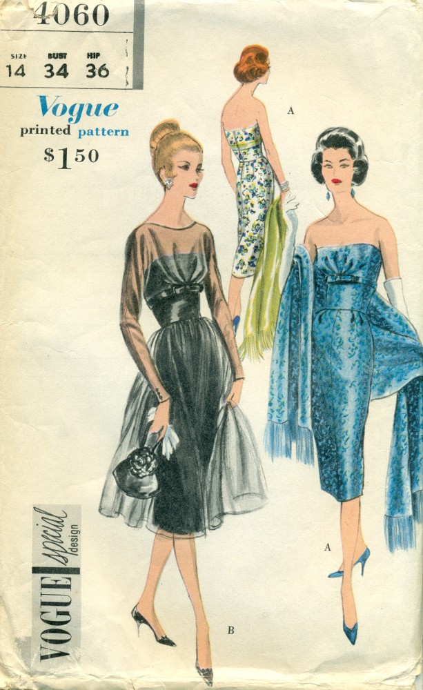 1950s bardot neckline cocktail dress vintage sewing pattern reproduction –  Lady Marlowe