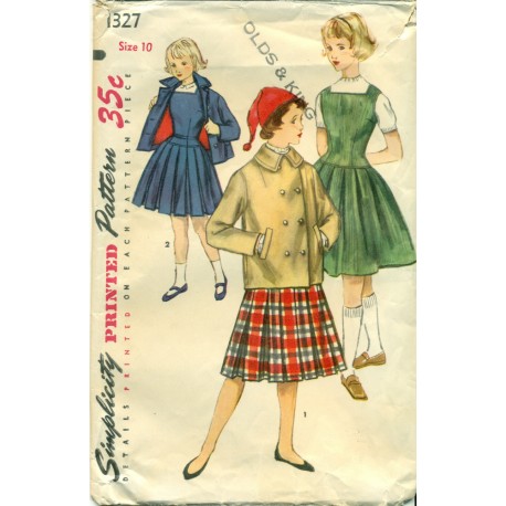 Girls Sewing Pattern Dress Jacket Pleats
