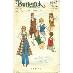 Womens Vest Sewing Pattern Butterick 1970s