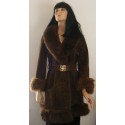 Leather Coat Suede Womens 1970s Faux Fur