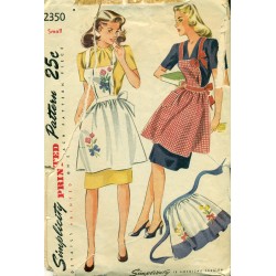 Apron Sewing Pattern 1940s Simplicity