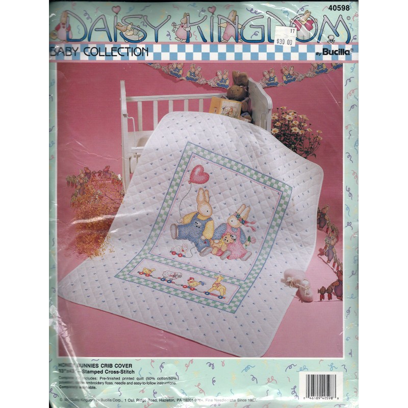 Bucilla Babies Are Precious Stamped Cross Stitch Crib Cover Kit
