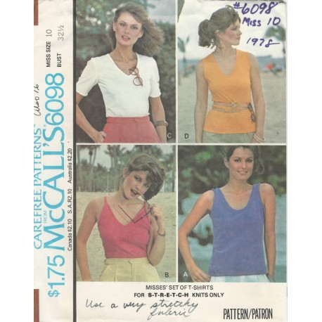 Womens Knit T-Shirt Pattern 6098