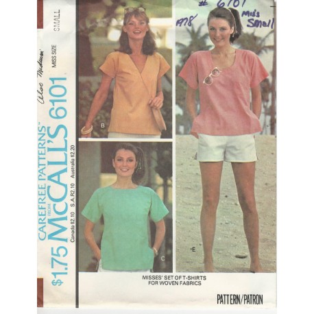 McCalls T-Shirt Pattern 6101 1970s