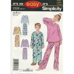 Children Pajamas Pattern 2326