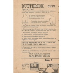 Butterick 5979 Dress Instructions